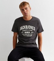 New Look Jack & Jones Grey Marl Logo Crew T-Shirt
